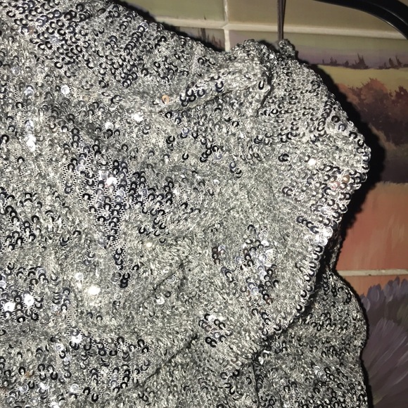 Silver Sequins Ruched Dress - Picture 6 of 7